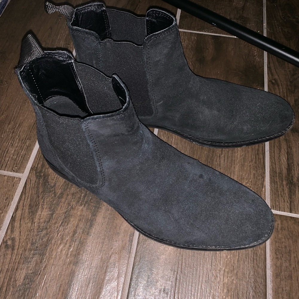 Black Suede Chelsea Boots
